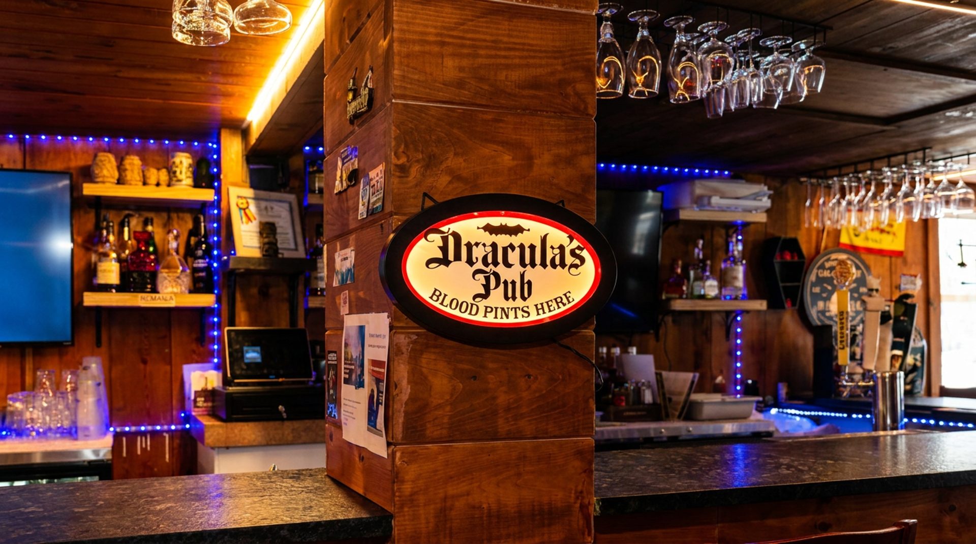 Dracula's Pub — the heart of the space